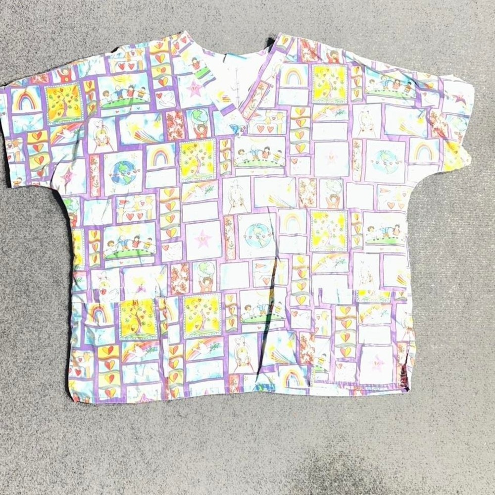 Scrubs H.Q. multicoloured scrub top with pockets